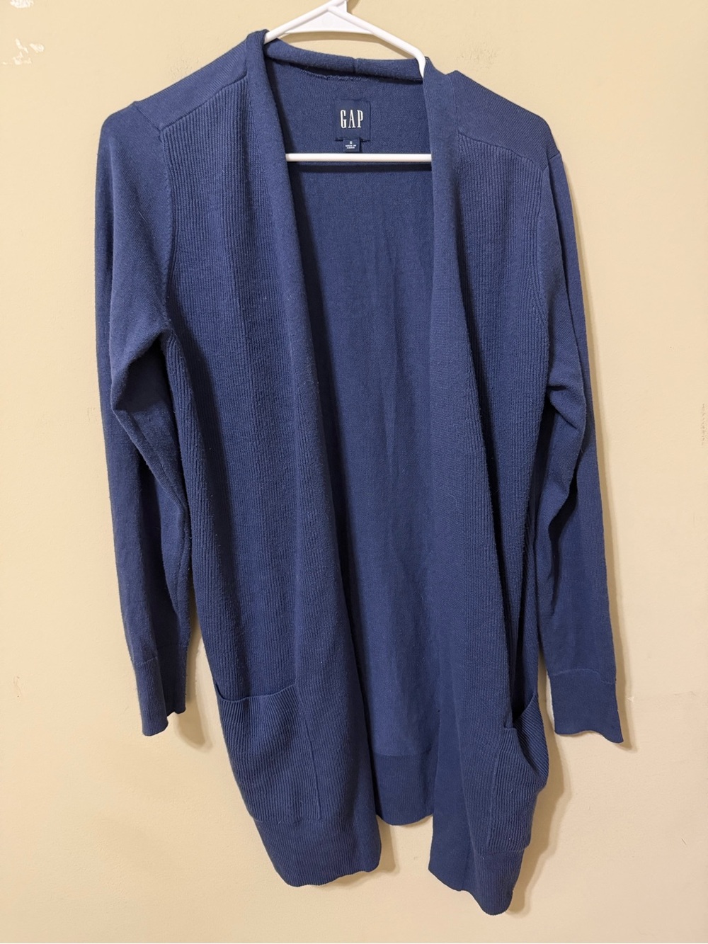 GAP Women's Open-Front Navy Cardigan Sweater small long line tunic lightweight